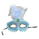 Máscara Carnaval Festa Fantasia Baile Luxo C/ Pena Feminina 