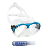 Máscara De Mergulho Cressi Matrix + Anti Fog Sea Gold Cor Transparente/azul