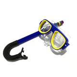 Mascara De Mergulho E Snorkel Kit Mergulho Infantil Azul