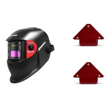 Máscara De Solda Automática C/ Regulagem Galzer + 2 Esquadro