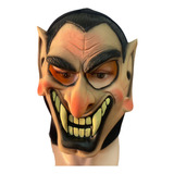 Máscara Drácula Vampiro Mau Látex C/capuz Halloween Festa