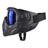 Máscara Facial De Paintball Airsoft Com Lente Completo Cor Lente Azul