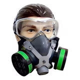 Máscara Facial Respiratória Epi 2 Filtros Destra Ca 27.999 Gmc-2 Proteção Pesticidas Poeira Fumos Venenos Com Óculos