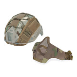 Mascara Half Face E Capa Coifa Para Capacete - Airsoft Cor Multicam