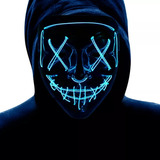 Máscara Led Neon Halloween Cosplay Double Wire - Envio Rápid