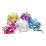 Máscara Luxo Metalizada Glitter Festa Debutante Aniversário