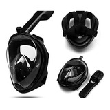 Mascara Mergulho Snorkel Com Suporte P/ Gopro De Ação Câmera Cor Preto