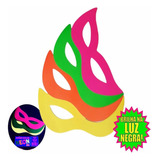 Máscara Neon Brilha Na Luz Negra - Kit 100 Unidades Carnaval