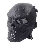 Mascara Tática De Proteção Facial Skull Caveira Airsoft Ntk Cor Preto