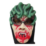 Máscara Terror Halloween Medusa Cabeça De Cobras Vampiro