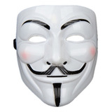Máscara V De Vingança Anonymous Fantasia Cosplay Zangado Cor Branco Vinganca