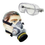 Máscaras Respiratória 1/4 Facial + Filtros Gases + Óculos