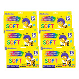 Massinha De Modelar Soft 15 Cores-kit 6 Caixas Acrilex Full