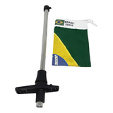 Mastro C/ Bandeira Do Brasil P/ Barcos Lanchas Preta S/luz
