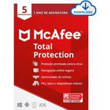 Mcafee Total Protection 5 Dispositivos 1 Ano Envio Rápido
