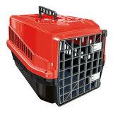 Mec Pet N3 Caixa De Transporte Tamanho Médio Cor Vermalho 53cm X 38cm