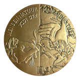 Medalha Bronze Amizade Israel Holanda Homem Natureza Estojo