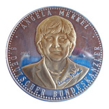 Medalha Folheada Prata Alemanha 2005 Angela Merkel
