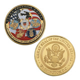 Medalha Moeda Forças Armadas Águia E Brasões Militares Usa