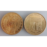 Medalhas Notre Dame Arc De Triomphe Paris Metal Bronze 34mm
