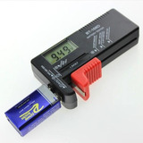 Medidor Digital Pilha Teste Bateria Aa / Aaa / 9v Carga Cor Preto