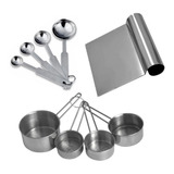 Medidor Inox 8 Peças Xícara E Colheres + Espátula Rita Lobo 