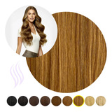 Mega Hair Cabelo Humano Tic Tac Loiro Escuro 55 Cm 60 Gr