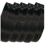Mega Hair No Tic Tac 100% Humano 65cm Liso Castanho 100g