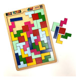  Mega Impress Mini Tetris Brinquedo Educativo Madeira Jogo Raciocínio