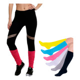 Meia Aeróbica Cros Fit Kit C/ 6 Pares 3/4 Feminina Colorida