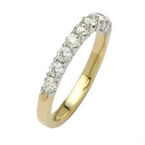 Meia-aliança Em Ouro Amarelo 18 Quilates +diamantes !!