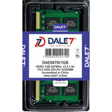 Memória Dale7 Ddr2 1gb 667 Mhz Notebook 16 Chips 1.8v Kit 04