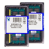 Memória Kingston Ddr3 8gb 1600 Mhz Notebook 1.5v Kit C/10