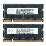 Memória P/ Notebook Nanya 4gb (2x2gb) Ddr2 667mhz Pc2 5300s