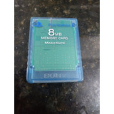Memory Card Original Para O Playstation 2 Azul Translucido