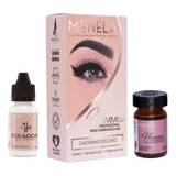 Menela Henna Sobrancelha Designer Profissional Com Fixador Cor Castanho Escuro