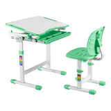 Mesa + Cadeira Infantil Para Estudos E Desenho B201s Verde