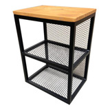 Mesa De Cabiceira Estilo Industrial Com Tela Quarto Sala