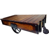 Mesa De Centro Antiga Industrial Cart Coffee Table 129x63x39