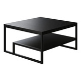 Mesa De Centro Toledo Base Aço Preto Tampo Mdf