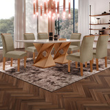 Mesa De Jantar 6 Lugares Genova/luísa Com Vidro