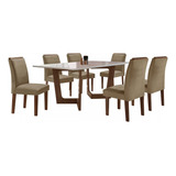 Mesa De Jantar 6 Lugares Nápoles/luísa Com Vidro