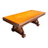 Mesa De Jantar Antiga Madeira Maciça Cerejeira Retangular