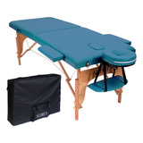 Mesa De Massagem Divã Cama Maca Portátil Com Bolsa Cor Azul-turquesa