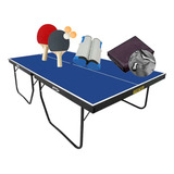 Mesa De Ping Pong Mdf 1090 Klopf + Kit Completo 5091 + Capa Cor Azul