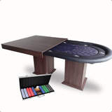 Mesa De Poker Luxo Com Tampo De Jantar Jogos Cartas Luxo