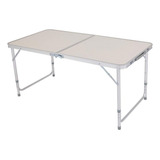 Mesa Dobrável Portátil Alumínio 120x60cm Maleta Com Alça