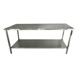 Mesa Industrial Em Aço Inox De 1,90 X 0,60 X 0,90