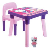 Mesa Infantil Hello Kitty Com Cadeira E Divisórias+brinde