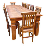 Mesa Madeira Maciça Demolição 3x1 Com 12 Cadeiras